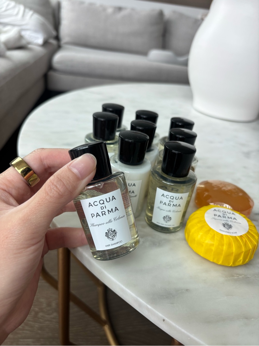 Acqua Di Parma Mini Bath Set – Shampoo, Conditioner, Shower Gel, bar soap